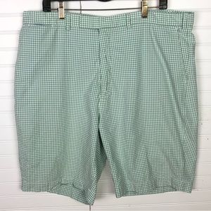 Polo Ralph Lauren Green and White Gingham Seersucker Shorts Sz 42T